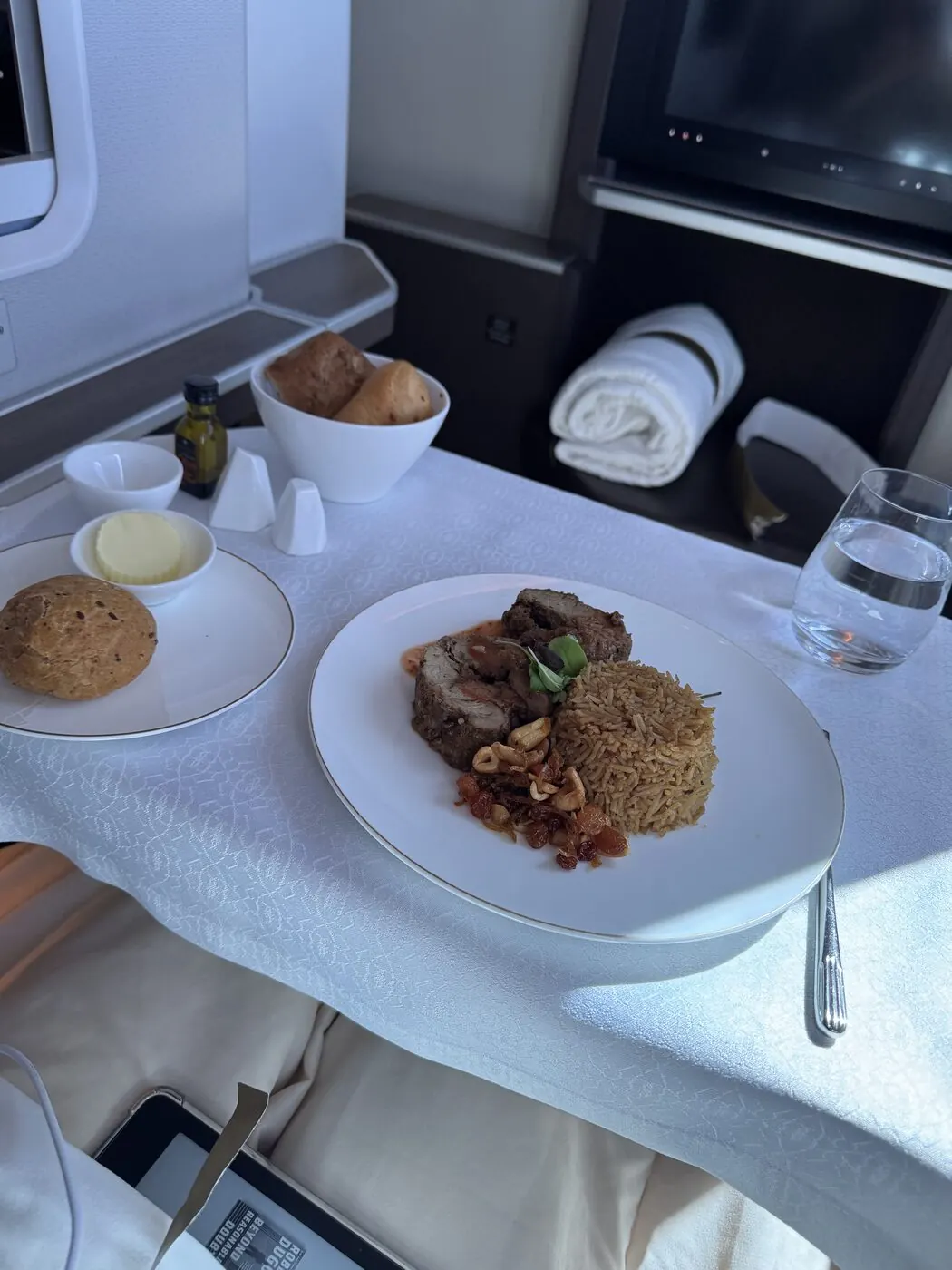 Oman Air Business Class meal service